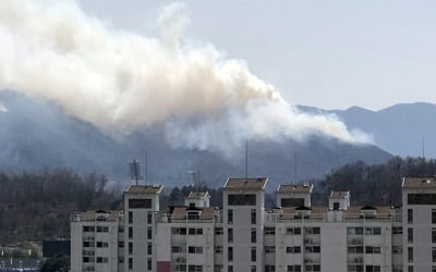 아산 설화산서 불…"잔불 정리 중"