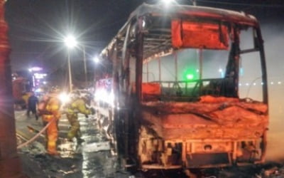 [강원산불] "학생 29명 탈출 직후 관광버스는 순식간에 불탔다"