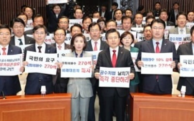 한국당 "목숨걸고 막겠다"…총력저지 다짐 속 '뾰족한 수' 고심