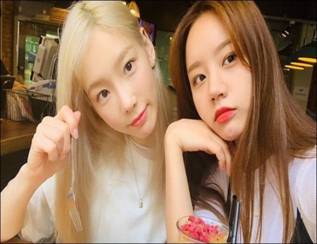 소녀시대 멤버 태연과 걸스데이 멤버 혜리의 근황 / 사진 = 태연 인스타그램