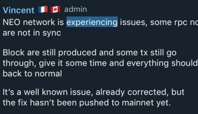 네오 블록체인 네트워크 멈췄다…"거래소 입출금도 정지"