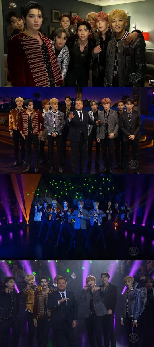그룹 NCT 127. / 미국 CBS ‘더 레이트 레이트 쇼 위드 제임스 코든’ 방송화면