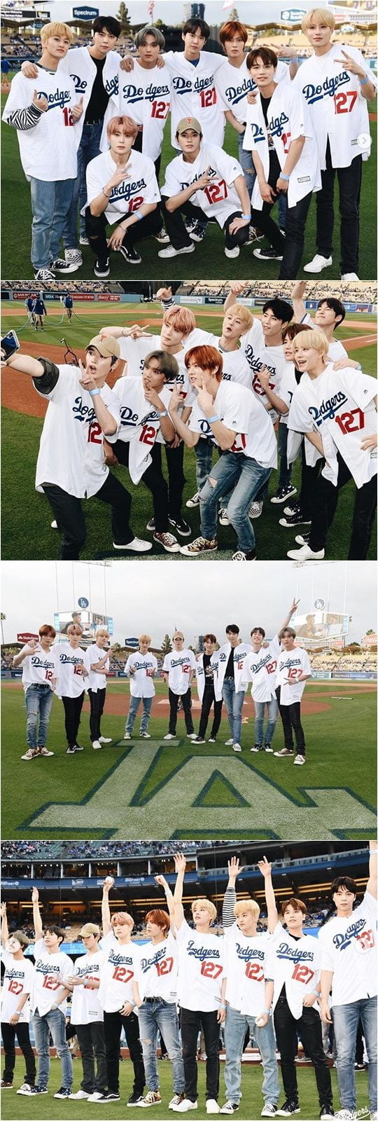 그룹 NCT 127./ 사진제공=LA Dodgers 공식 SNS