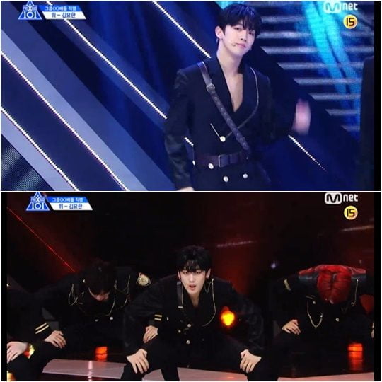 Mnet 아이돌 서바이벌 ‘프로듀스X101’ 김요한 개인 직캠 캡처.