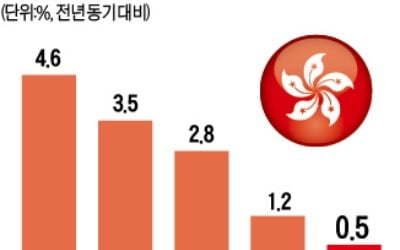 홍콩 성장률 10년만에 '최악'…美·中 무역전쟁에 등 터진다