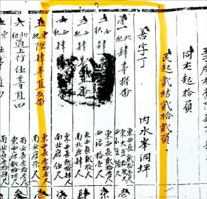 조선시대 전라 순천부 토지문서, 내부봉동 들에 선자정(善字丁)의 이름을 붙였다. 722년 정전제의 마지막 유제(遺制)다. 