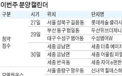 세종 동시분양…서울·대구·부산도 분양 '활기'