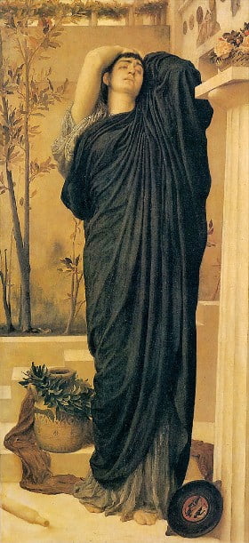 ‘아가멤논의 무덤에 있는 엘렉트라’, 영국 화가 프레더릭 레이턴(1869년) 