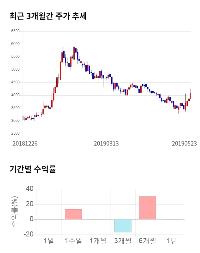 로체시스템즈, 전일 대비 약 3% 하락한 3,945원