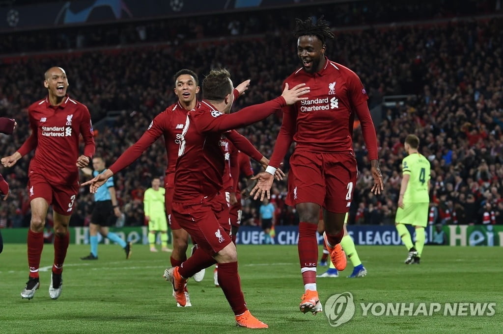 리버풀, 0-3 패배서 4-0 승리 `뒤집기`...UCL 결승행