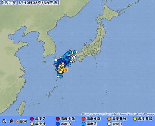 일본 지진, 미야자키 동쪽 해상서 `규모 6.3`…"피해는"