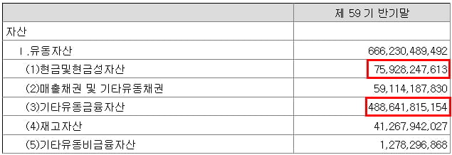 신도리코의 자산 현황