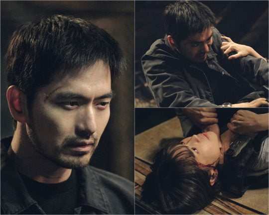 이하나를 위협하는 이진욱. /사진제공=OCN