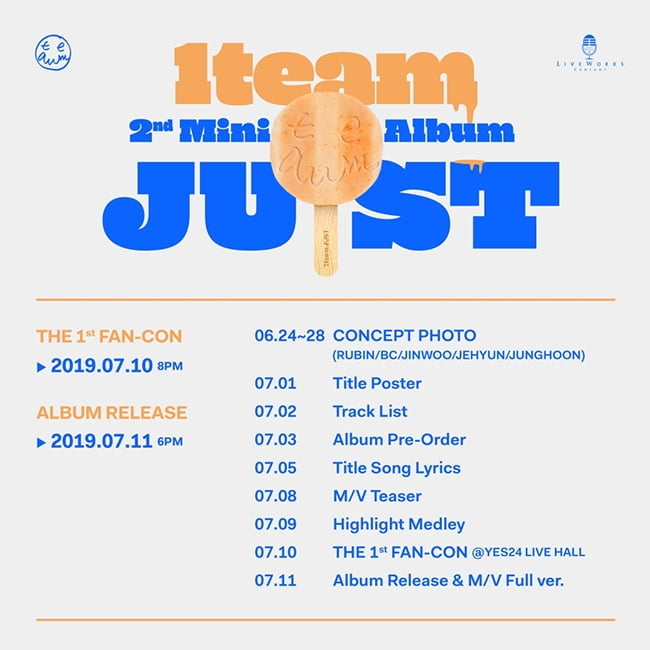 1TEAM(원팀), 두 번째 미니앨범 ‘JUST’ 일정표 공개…본격 컴백 카운트다운 돌입