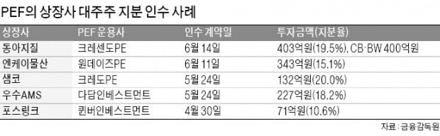 M&A로 중소형 상장사 주가 흔드는 PEF