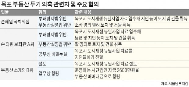 檢 "손혜원, 미공개 정보 취득해 목포 부동산 차명매입"