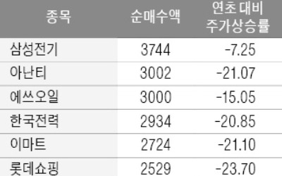 개미가 산 상반기 '톱10 종목' 9개나 떨어졌다