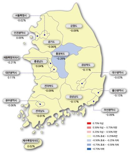 서울 아파트값 30주 연속 하락…낙폭은 7개월 만에 최저