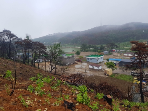 '산사태 위험' 동해안 산불피해지에 장대비…"무너질까 불안"