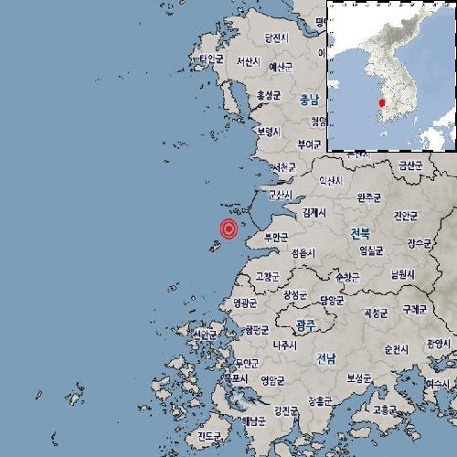 기상청 "전북 부안 서쪽서 규모 2.2 지진 발생"