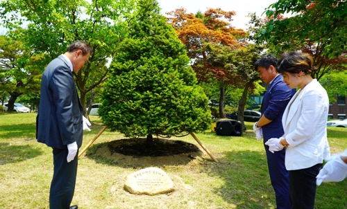 경주 동국대에 청해부대 순직 하사 추모나무·추모석 설치