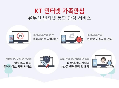 KT '가족안심 인터넷' 내달 출시…유해매체 자동 차단