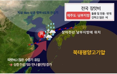 주말 제주·남부지방 '물 폭탄'…최고 300㎜ 이상 예상