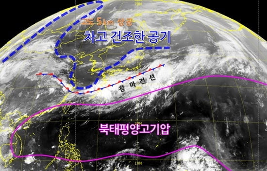 2019년 장마기간 평년보다 늦게 시작…7월 초 본격 북상