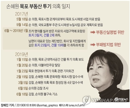 손혜원 "차명이면 전재산 환원" vs 검찰 "창성장은 차명"