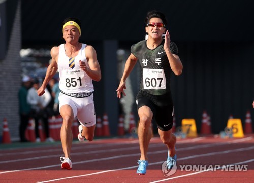 김국영, 전국육상선수권 남자 100ｍ 예선 10초22