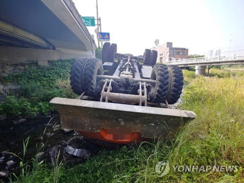 울산서 교량 지나던 굴착기 6ｍ 아래 추락…기사 숨져