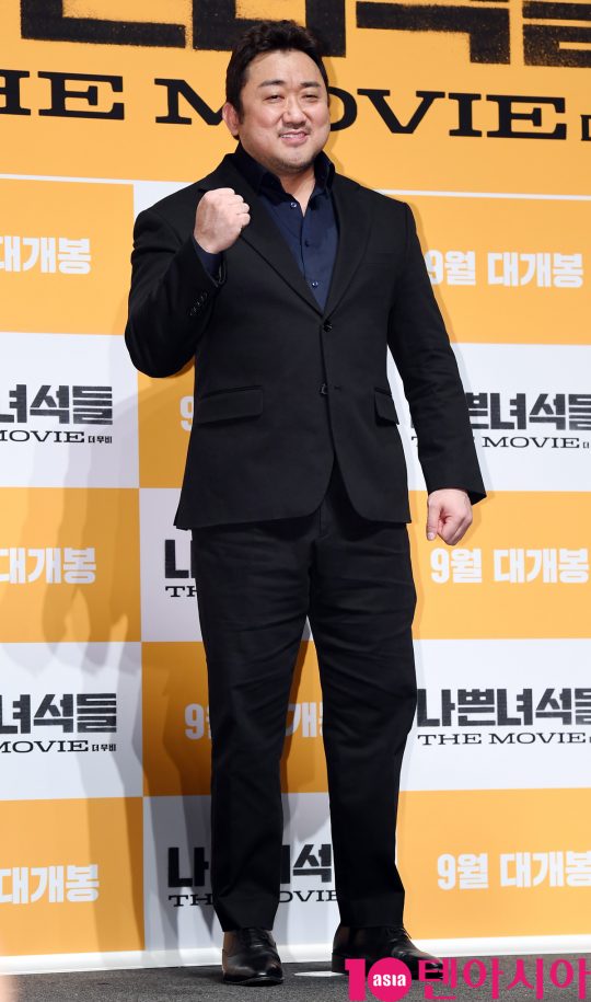 배우 마동석이 29일 오전 서울 신사동 압구정 CGV에서 열린 영화 ‘나쁜 녀석들:더 무비’ 제작보고회에 참석하고 있다.