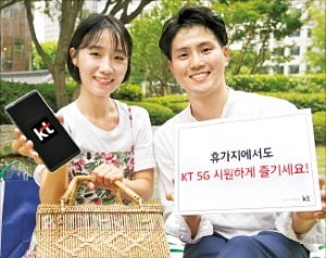 KT는 국내 주요 휴가지에 5세대(5G) 이동통신망을 우선적으로 구축하고 있다고 7일 밝혔다.    /KT 제공 