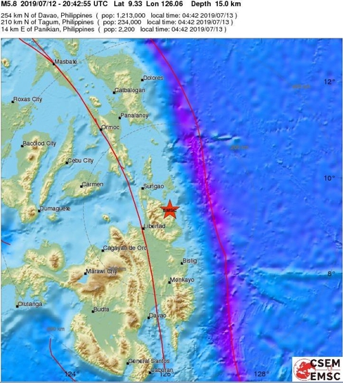 필리핀 민다나오섬서 규모 5.8 지진…최소 51명 부상(종합2보)