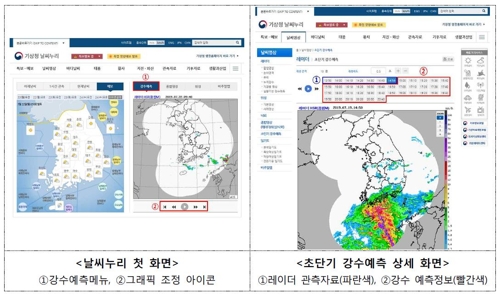 기상청, 홈페이지·웹에서 비 예보 10분 단위로 제공