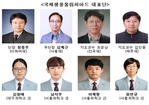 생물올림피아드서 한국대표전원 금메달…중국·헝가리와 공동1위