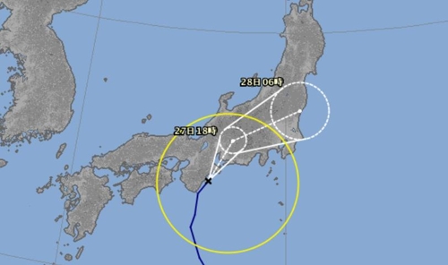6호 태풍 '나리', 日 태평양 연안지역 상륙…집중호우 예상