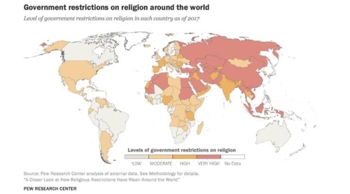 "한국, 정부의 종교억압 덜한 국가"…가장 심한 곳은?