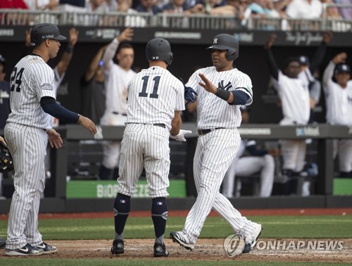 양키스 7회 9득점 '빅 이닝'…MLB 런던시리즈 2연승