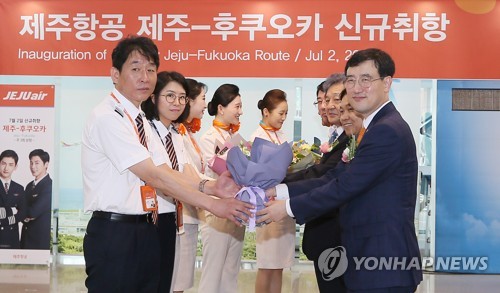 제주항공, 제주∼후쿠오카 신규 취항…주 3회 운항 개시