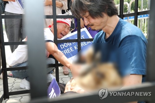 복날 동물권 단체 국회 앞 집회 "아직도 '화형식 도살' 존재"