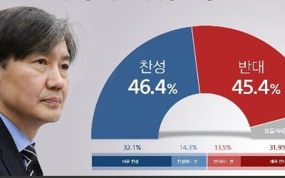 '조국 법무장관 기용설'에 찬성 46% vs 반대 45%[리얼미터]