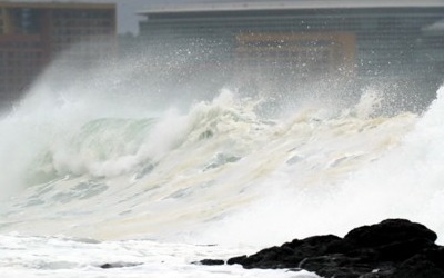 태풍 다나스 제주 서쪽해상 지나며 장대비 퍼부어…한라산 770㎜
