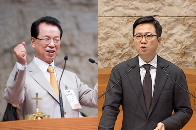 명성교회 김삼환 목사와 아들 김하나 목사 /사진=명성교회 홈페이지, 유튜브 캡쳐 