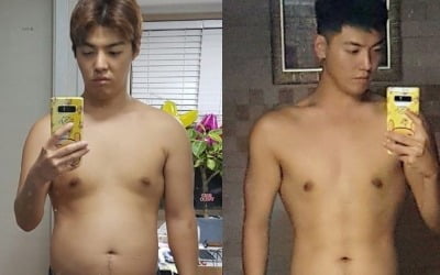 강남 15kg 감량 인증, 놀라운 비포-애프터 사진 "복근 만드는 재미에 푹"