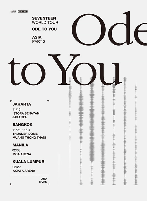 세븐틴, 월드 투어 ‘ODE TO YOU’ 아시아 2차 지역 공개…글로벌 파급력 입증