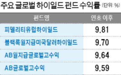 올 수익률 9%…주목받는 글로벌 하이일드 펀드