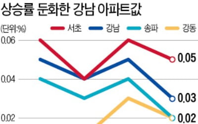 상한제 폭탄…강남권 아파트값 상승폭 둔화