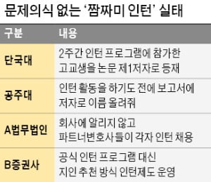 알음알음 '짬짜미 인턴' 만연…"입시·취업 반칙도구로"