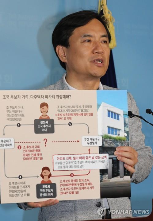 김진태 "부친묘비에 이혼한 제수 이름"…曺측 "사생활보호 요청"(종합)